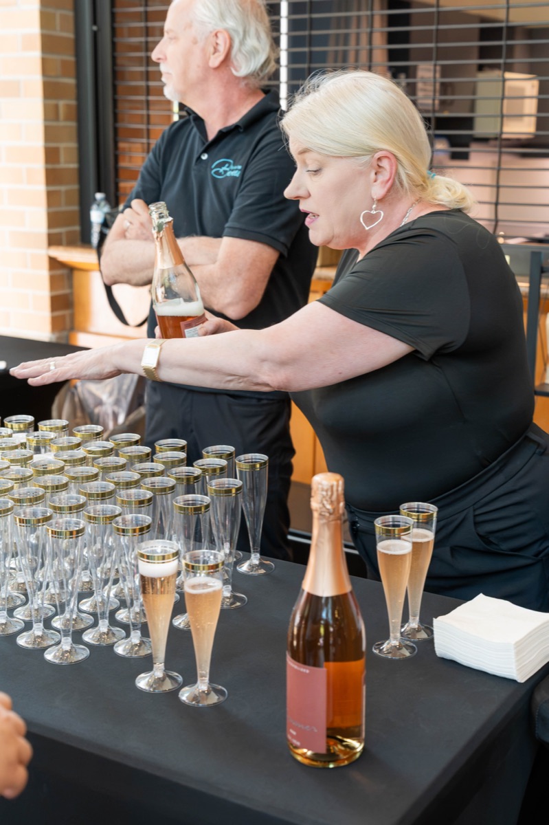 Sparkling drinks at the launch party